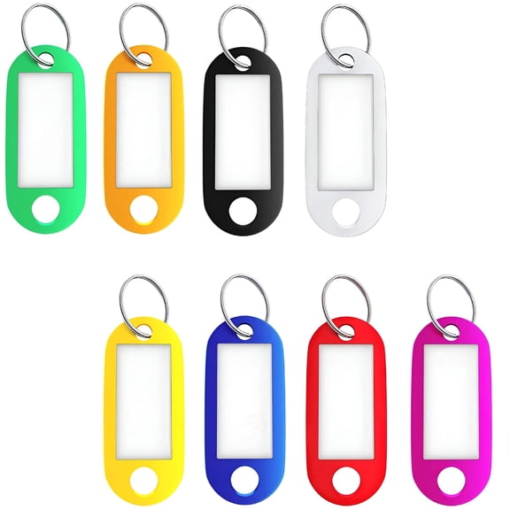 CCOCC Key Tags with Split Ring,Home Key Fobs Labels ID Keyring Tags,8 Colors,16pack