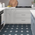 thumbnail image 6 of SUNWINGS 9" x 9" Blue Vinyl Wall and Floor Tiles, for Kitchen Bathroom 16 Piece, 6 of 9