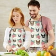 thumbnail image 5 of White Boston Terrier and Flower Apron-Garden Aprons for Women with Pockets-Cotton Linen Waterproof Kitchen Cooking Gardening Aprons Adjustable for Kitchen,Cooking,BBQ and Salon 33x27 Inch, 5 of 7