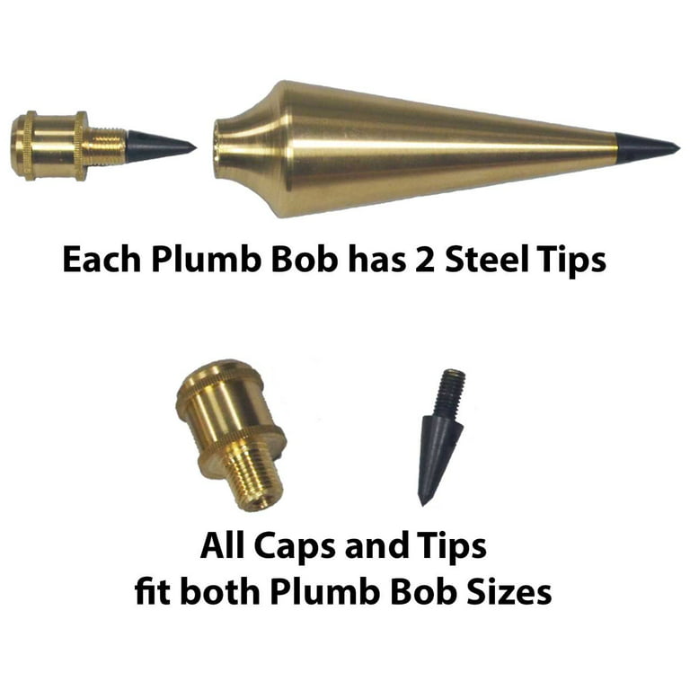 AWF-Pro Plumb Bob Kit, 16 and 8 oz Solid Brass Plumb Bobs, Retractable Line  Reel and Case ?