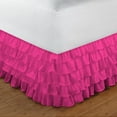 thumbnail image 2 of D.N.G. BEDDINGS 1 Piece Multi Ruffle Bed Skirt, 10 Inch Deep Pocket, 800 Thread Cotton 100% Egyptian Cotton, Twin Size (39" x 75") Inch, Solid Hot Pink, 2 of 2