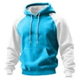 thumbnail image 2 of jobturf Hoodies for Men Women Color Block Drawstring Long Sleeve Tops Fall Winter Fashion Matching Sweatshirt for Couples with Pocket, 2 of 9