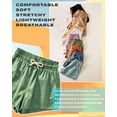 thumbnail image 4 of URBAN DAIZY Women's Casual Linen Shorts Elastic Waist Rope Drawstring with Pockets Pull On Summer Beach Pants A42_6587 Almond S, 4 of 6