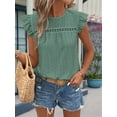 thumbnail image 2 of Women'S Round Neck Cap Sleeve Top Light Green M, 2 of 3