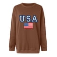 thumbnail image 3 of LYXSSBYX USA Sweatshirt Women Fashion Women Round Neck Long Sleeve Printing Loose Sweatshirt Blouse Tops, 3 of 4