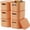 Orange, variant on NTYNTY 6 Pack Small Pink Plastic Storage Bins with Lids & Handles, 9.84" x 7.09" x 6.3" Stackable Organizer for Crafts & Snacks