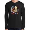 thumbnail image 1 of Mens Big Chief Dream-Catcher Long Sleeve Tee Shirt, Small Jet Black, 1 of 5