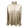 thumbnail image 4 of Womens Summer Tops, Duoif Dress Shirt, Long Sleeve Formal Wear Shirts for Women Khaki L, 4 of 5