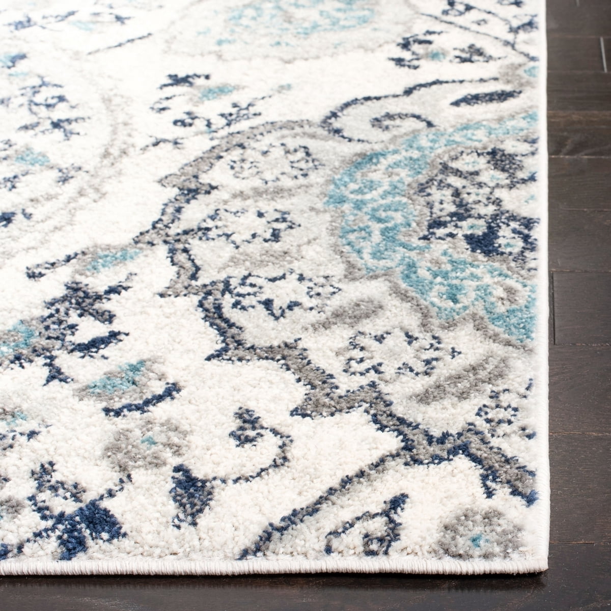 SAFAVIEH Madison Hope Floral Paisley Area Rug, Cream/Light Grey, 10' x 10' Square