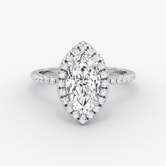 1.20 CTW Marquise Cut Halo Lab Grown Diamond Engagement Ring 925 Sterling Silver Women's Fine Jewelry