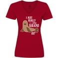 thumbnail image 3 of Inktastic I Just Really Like Sea Lions Ok Women's V-Neck T-Shirt, 3 of 5