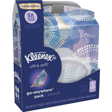 Kleenex Ultra Soft Go Anywhere Pack Facial Tissue - 30ct