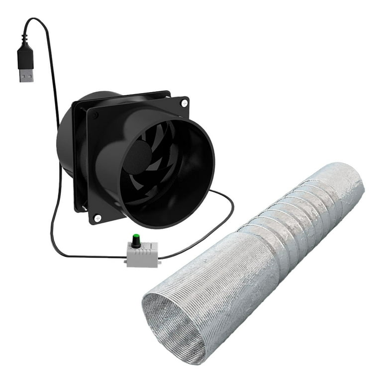 Exhaust Fan Pipe Fan Extractor Silent Sheds Pet Dog House Portable Ventilator Ventilation Fan for Window Garages Kitchen Attic Dual Fan with Tube