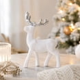 thumbnail image 4 of White Reindeer Christmas Tree Hanging Ornament Festive Holiday Decor for Home Mantel Window Xmas Decoration, 4 of 7