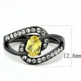 thumbnail image 2 of Luxe Jewelry Designs Women's Ion Plated Black Stainless Steel Ring with Yellow Topaz CZ - Size 5, 2 of 4
