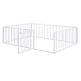 thumbnail image 6 of DreamBuck Full Montessori Floor Bed with Safety Fence and Door, Metal Floor Bed Frame, Minimalist Versatile Floor Bed for Boys, Girls, Full Bed Frame for room, Playroom, 6 of 9