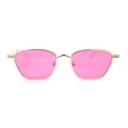 thumbnail image 1 of Retro Mod Indi Dapper Metal Rim Rectangle Sunglasses Gold Pink, 1 of 4