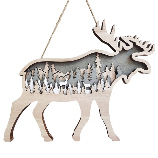 Advancent Letrero para colgar en la pared, diseño de animales, letreros colgantes para puerta delantera de madera, decoración de arte de cumpleaños, Kits y herramientas para tallar Tipo 2 Advancent HA010115-02