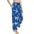 thumbnail image 2 of Sigee Airplanes in the Sky Print Women's Soft Pajama Pants - Breathable and Comfortable Lounge Sleep Bottoms with Elastic Waistband and Pockets-Medium, 2 of 9