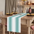 thumbnail image 2 of Aqua Teal White Ombre 108 Inch Table Runner, Modern Abstract Art Farmhouse Gradient Farmhouse Dresser Scarf Cotton & Linen Tablerunner for Dining/Kitchen Island/Holiday Party Décor 13" x 108", 2 of 9