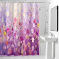 thumbnail image 4 of Abstract Plant Fabric Shower Curtain PPurple Daisy Full Spring Flowers Washable Shower Curtains for Bathroom, Waterproof Bath Curtain with Hooks Home Decor 72x84in, 4 of 8