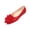 Red, variant on Womens Black Floral Flats - Pointed Toe Slip-On Comfort Ballet Shoes with 3D Flower,Size 6