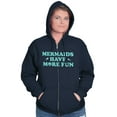 thumbnail image 5 of Mermaids Have More Fun Beach Vibes Zip Hoodie Sweatshirt Women Brisco Brands X, 5 of 6
