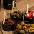 thumbnail image 6 of 9-Piece Black Ceramic Serving Bowl Set with Bamboo Spoons  Wooden Tray, 6 of 7