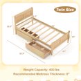 thumbnail image 3 of Costway Cadre de Lit Format Simple avec 2 Tiroirs de Rangement Lit Plateforme en Bois avec Tête de Lit Beige, 3 of 10