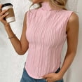 thumbnail image 5 of cocolona Womens Summer Sleeveless Tank Tops Fashion Casual Slim High Neck Pleated Tops Comfy Trendy Shirts, 5 of 6