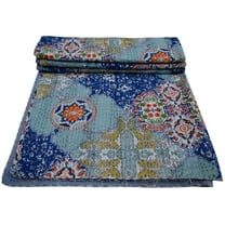 Indian Vintage Queen Kantha Quilt Cotton Kantha Throw Kantha Blanket Handmade Quilt King Size Kantha Bedspread