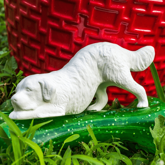 Playful Pouncing Dog 5.5" STOCK Ceramic Bisque Ready To Paint Pottery