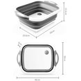 thumbnail image 2 of Multifunctional Foldable Chopping Board Collapsible Cutting Board Household Portable Folding Washing Sinks Drain Basket for Kitchen Camp (Gray), 2 of 7