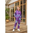 thumbnail image 4 of Oudiya Girls 2 Piece Tie Dye Sweatsuit Clothing Set Twist Front Hooded Sweatshirt and Sweatpants with Pockets, 7-8Y, 4 of 7