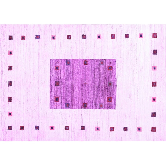 Ahgly Company Indoor Rectangle Solid Purple Modern Area Rugs, 2' x 3'