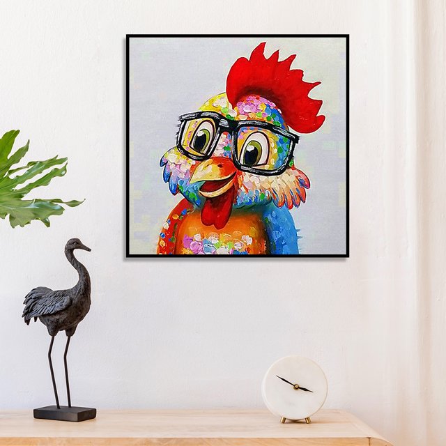 Cuadros Decorativos Gafas Pollo Taladro Redondo Pintura Rhinestone Completo Diamante Mosaico Decoración Sywqhk Nuevos Originales