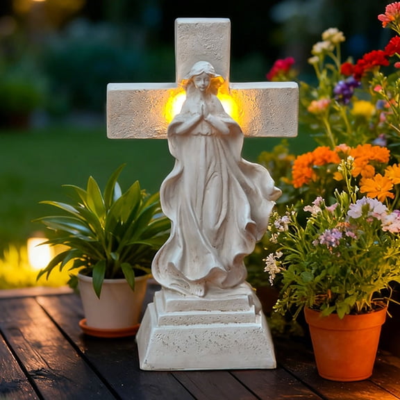 Solar Operated Garden Statue, Virgin Mary Prayer Religious,Solar Outdoor Garden Statue | for Patio Yard Backyard Lawn Porch Pathway Christmas Easter Birthday