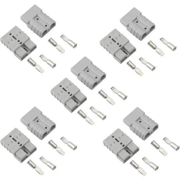 DEXIMRO 10 Pcs 10-12 Gauge Battery Quick Connector 50 Amp Battery Quick Connect Disconnect with 10/12 AWG, Wire Harness Plug Kit Cables Connect Disconnect Plug for Motor Recovery