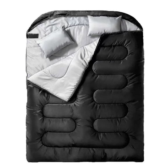 Adult double sleeping bag, extra-large double sleeping bag, four-season camping and hiking backpack, double sleeping bag