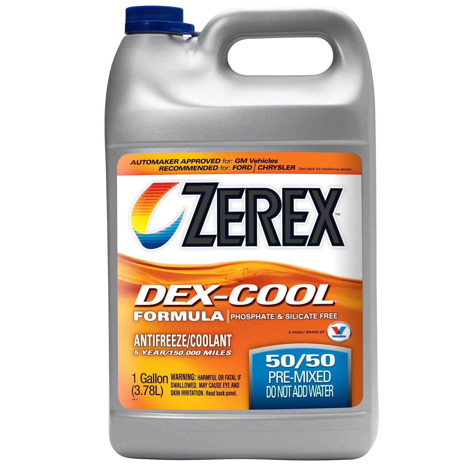 Zerex Engine Coolant ZXELRU1 DEX-COOL; Pre-Mixed 50-50; Orange; 1