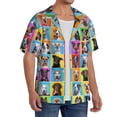 thumbnail image 2 of Rateoe Cute Dogs Collage Print Mens Front Pocket Hawaiian Shirts Casual Shirts Short Sleeve Button Down Beach Tropical Shirts-XX-Large, 2 of 5