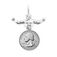 thumbnail image 3 of Rhodium Plated 925 Sterling Silver Upper Body Bodybuilder Pendant, 3 of 5