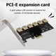 thumbnail image 3 of Tarjeta vertical PCI-E 1 a 6 Hub multiplicador USB 3.0 Tarjeta de expansión de minería BTC, 3 of 6
