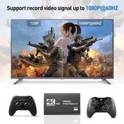 4K Video Capture Card,HD Audio Video Capture,HDM Loop-Out, 1080P 60FPS,2K 30FPS Video Game Capture for Streaming Works for PS5,Switch,Camera,PC,OBS,Black