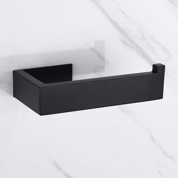 Tatum88 Toilet roll holder without drilling - 304 stainless steel - Self-adhesive - Black - For bathroom - Without drilling