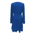 thumbnail image 2 of Elegant V Neck Satin Evening Gown For Women Plus Size Formal Party Dress With Waist And Low Back, 2 of 3