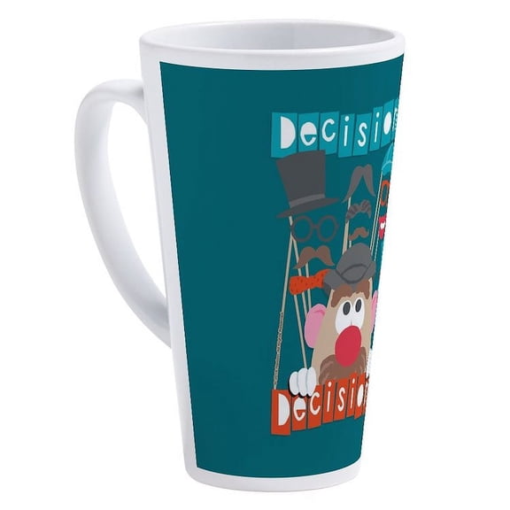 CafePress - Mr. Potato Head Decisions - 17 Oz White Ceramic Latte Mug