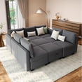thumbnail image 6 of EastVita Modular Sectional Sleeper Sofa-9 Seat U-Shaped-With Storage-2 Ottomans, 6 of 6