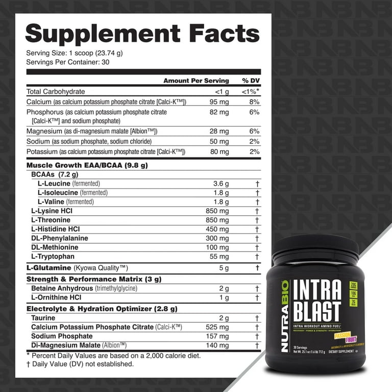 NutraBio Intra Blast BCAA EAA Electrolyte and Hydration