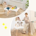 thumbnail image 2 of Adjustable Baby High Chair, Convertible Baby Dining Chair w/Cushioned Seat, 5-Point Seat Belt, 4-Stage Adjustable Detachable Tray, Suitable for 6-36 Months Baby, Khaki, 2 of 9